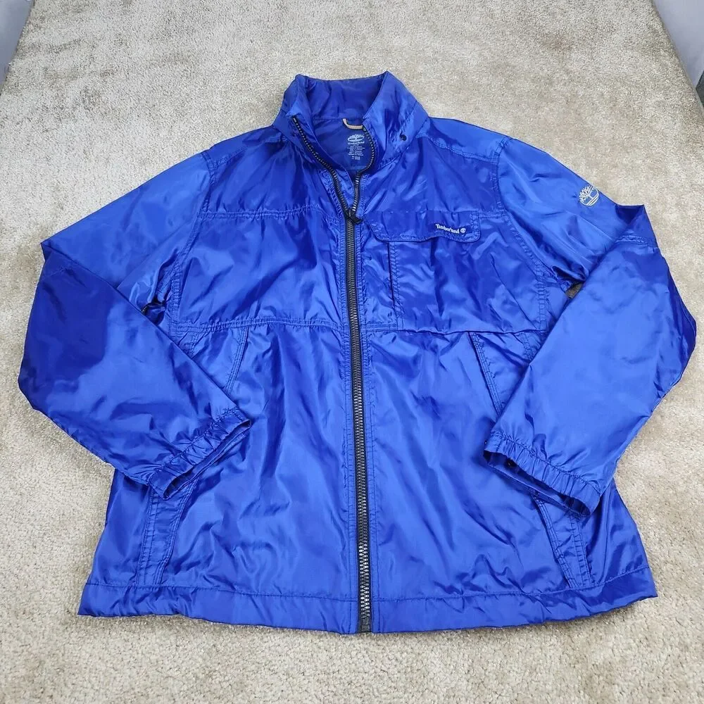 Timberland Nens Waterproof Windbreaker Soft Shell Blue Jacket Coat, Size M.